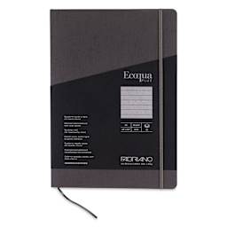 Fabriano EcoQua Plus Stitch-Bound Notebook - Grey, 8-1/4" x 11-3/4", Lined, front cover