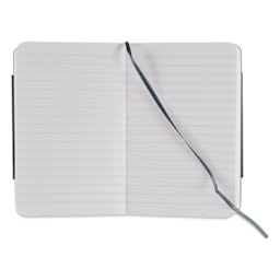 Fabriano EcoQua Plus Stitch-Bound Notebook - Grey, 3-1/2" x 5-1/2", Lined, open