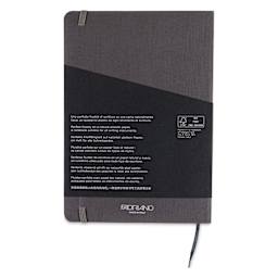 Fabriano EcoQua Plus Stitch-Bound Notebook - Grey, 5-4/5" x 8-1/4", Lined, back cover