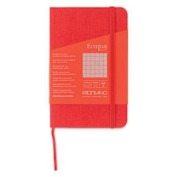 Fabriano EcoQua Plus Stitch-Bound Notebook - Red, 3-1/2" x 5-1/2", Grid, front cover