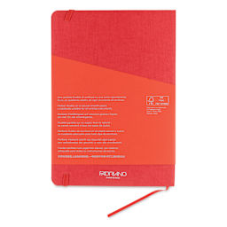 Fabriano EcoQua Plus Stitch-Bound Notebook - Red, 5-4/5" x 8-1/4", Grid, back cover