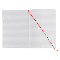 Fabriano EcoQua Plus Stitch-Bound Notebook - Red, 8-1/4" x 11-3/4", Lined, open