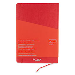 Fabriano EcoQua Plus Stitch-Bound Notebook - Red, 8-1/4" x 11-3/4", Lined, back cover