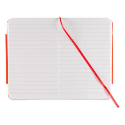 Fabriano EcoQua Plus Stitch-Bound Notebook - Red, 3-1/2" x 5-1/2", Lined, open