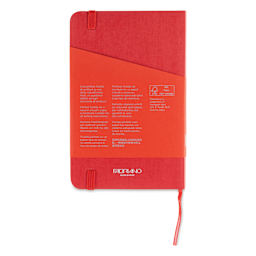 Fabriano EcoQua Plus Stitch-Bound Notebook - Red, 3-1/2" x 5-1/2", Lined, back cover