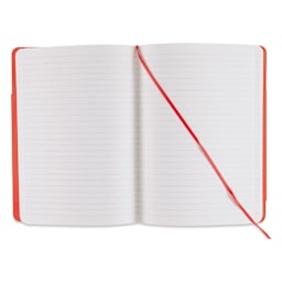 Fabriano EcoQua Plus Stitch-Bound Notebook - Red, 5-4/5" x 8-1/4", Lined, open