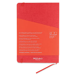 Fabriano EcoQua Plus Stitch-Bound Notebook - Red, 5-4/5" x 8-1/4", Lined, back cover