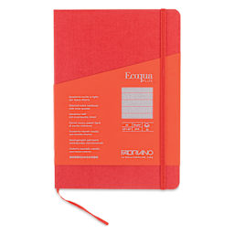 Fabriano EcoQua Plus Stitch-Bound Notebook - Red, 5-4/5" x 8-1/4", Lined, front cover