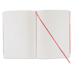 Fabriano EcoQua Plus Stitch-Bound Notebook - Red, 8-1/4" x 11-3/4", Dot Grid, open