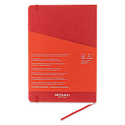 Fabriano EcoQua Plus Stitch-Bound Notebook - Red, 5-4/5" x 8-1/4", Dot Grid, back cover