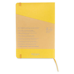 Fabriano EcoQua Plus Stitch-Bound Notebook - Yellow, 5-4/5" x 8-1/4", Grid, back cover