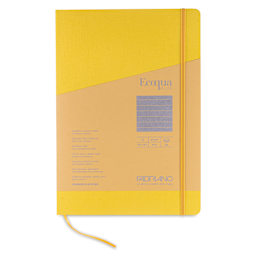 Fabriano EcoQua Plus Stitch-Bound Notebook - Yellow, 8-1/4" x 11-3/4", Lined, front cover