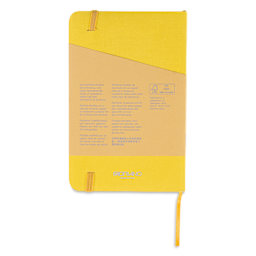 Fabriano EcoQua Plus Stitch-Bound Notebook - Yellow, 3-1/2" x 5-1/2", Lined, back cover