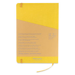 Fabriano EcoQua Plus Stitch-Bound Notebook - Yellow, 5-4/5" x 8-1/4", Lined, back cover