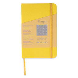 Fabriano EcoQua Plus Stitch-Bound Notebook - Yellow, 3-1/2" x 5-1/2", Dot Grid, front cover