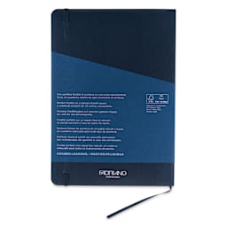 Fabriano EcoQua Plus Stitch-Bound Notebook - Navy, 5-4/5" x 8-1/4", Grid, back cover