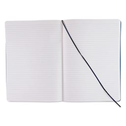 Fabriano EcoQua Plus Stitch-Bound Notebook - Navy, 8-1/4" x 11-3/4", Lined, open