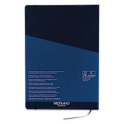 Fabriano EcoQua Plus Stitch-Bound Notebook - Navy, 8-1/4" x 11-3/4", Lined, back cover
