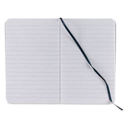 Fabriano EcoQua Plus Stitch-Bound Notebook - Navy, 3-1/2" x 5-1/2", Lined, open