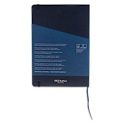 Fabriano EcoQua Plus Stitch-Bound Notebook - Navy, 5-4/5" x 8-1/4", Lined, back cover
