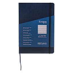 Fabriano EcoQua Plus Stitch-Bound Notebook - Navy, 5-4/5" x 8-1/4", Lined, front cover