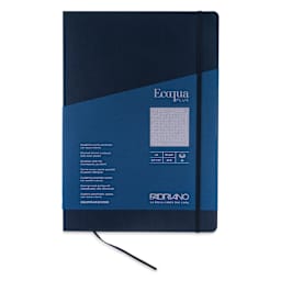 Fabriano EcoQua Plus Stitch-Bound Notebook - Navy, 8-1/4" x 11-3/4", Dot Grid, front cover