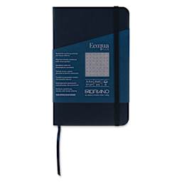 Fabriano EcoQua Plus Stitch-Bound Notebook - Navy, 3-1/2" x 5-1/2", Dot Grid, front cover