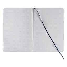 Fabriano EcoQua Plus Stitch-Bound Notebook - Navy, 5-4/5" x 8-1/4", Dot Grid, open