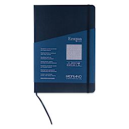 Fabriano EcoQua Plus Stitch-Bound Notebook - Navy, 5-4/5" x 8-1/4", Dot Grid, front cover
