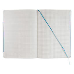 Fabriano EcoQua Plus Stitch-Bound Notebook - Turquoise, 8-1/4" x 11-3/4", Grid, open