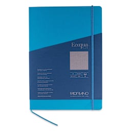 Fabriano EcoQua Plus Stitch-Bound Notebook - Turquoise, 8-1/4" x 11-3/4", Dot Grid, front cover