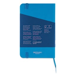 Fabriano EcoQua Plus Stitch-Bound Notebook - Turquoise, 3-1/2" x 5-1/2", Dot Grid, back cover