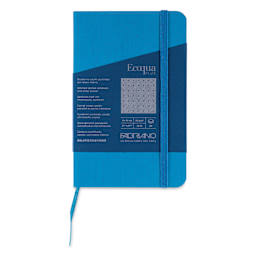 Fabriano EcoQua Plus Stitch-Bound Notebook - Turquoise, 3-1/2" x 5-1/2", Dot Grid, front cover
