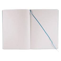 Fabriano EcoQua Plus Stitch-Bound Notebook - Turquoise, 5-4/5" x 8-1/4", Dot Grid, open