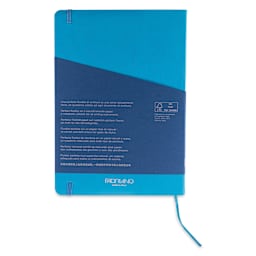 Fabriano EcoQua Plus Stitch-Bound Notebook - Turquoise, 5-4/5" x 8-1/4", Dot Grid, back cover