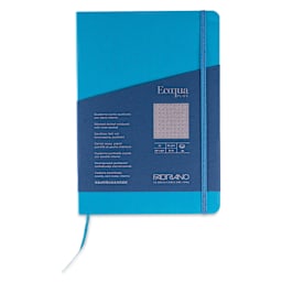 Fabriano EcoQua Plus Stitch-Bound Notebook - Turquoise, 5-4/5" x 8-1/4", Dot Grid, front cover
