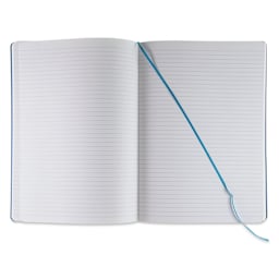 Fabriano EcoQua Plus Stitch-Bound Notebook - Turquoise, 8-1/4" x 11-3/4", Lined, open