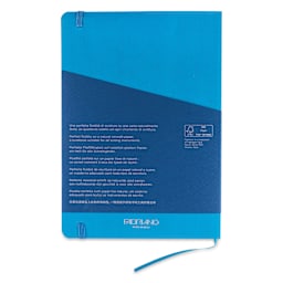 Fabriano EcoQua Plus Stitch-Bound Notebook - Turquoise, 5-4/5" x 8-1/4", Lined, back cover