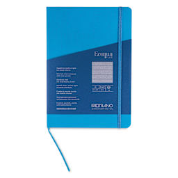 Fabriano EcoQua Plus Stitch-Bound Notebook - Turquoise, 5-4/5" x 8-1/4", Lined, front cover
