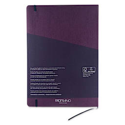 Fabriano EcoQua Plus Stitch-Bound Notebook - Wine, 8-1/4" x 11-3/4", Grid, back cover