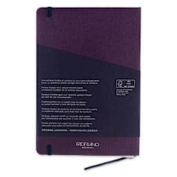 Fabriano EcoQua Plus Stitch-Bound Notebook - Wine, 5-4/5" x 8-1/4", Lined, back cover