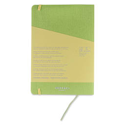 Fabriano EcoQua Plus Stitch-Bound Notebook - Lime, 5-4/5" x 8-1/4", Grid, back cover