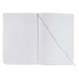 Fabriano EcoQua Plus Stitch-Bound Notebook - Lime, 8-1/4" x 11-3/4", Lined, open