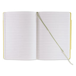 Fabriano EcoQua Plus Stitch-Bound Notebook - Lime, 5-4/5" x 8-1/4", Lined, open