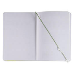 Fabriano EcoQua Plus Stitch-Bound Notebook - Lime, 8-1/4" x 11-3/4", Dot Grid, open
