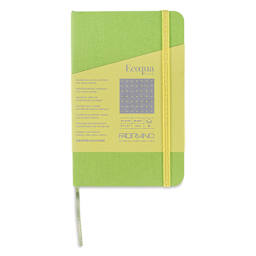Fabriano EcoQua Plus Stitch-Bound Notebook - Lime, 3-1/2" x 5-1/2", Dot Grid, front cover