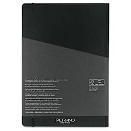 Fabriano Ecoqua Plus Fabric-Bound Notebook - Black, 8-1/4" x 11-7/10", Dot Grid, back cover