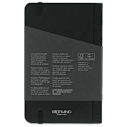 Fabriano Ecoqua Plus Fabric-Bound Notebook - Black, 3-1/2" x 5-1/2", Dot Grid, back cover