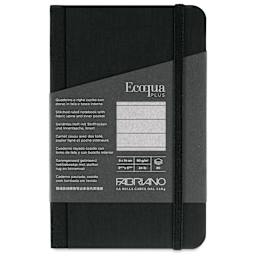 Fabriano Ecoqua Plus Fabric-Bound Notebook - Black, 3-1/2" x 5-1/2", Lined, front cover