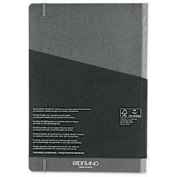 Fabriano Ecoqua Plus Fabric-Bound Notebook - Grey, 8-1/4" x 11-7/10", Dot Grid, back cover